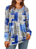 Women's Casual Autumn 3D Digital Printing Round Neck Long-sleeved Shirts
