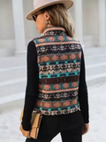 Women's Autumn Ethnic Style Printed Zip Up Cardigan Vest Jackets