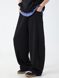 Mens Comfortable Loose Fit Straight Leg Scimitar Pants