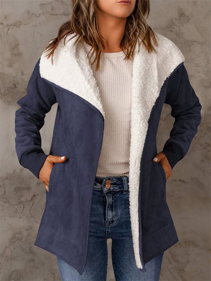 ‌Women's Winter Faux Suede Fleece Lined Cardigan Coats