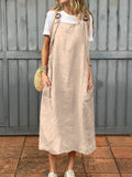 Women's Solid Color Casual Adjustable Shoulder Strap Dress