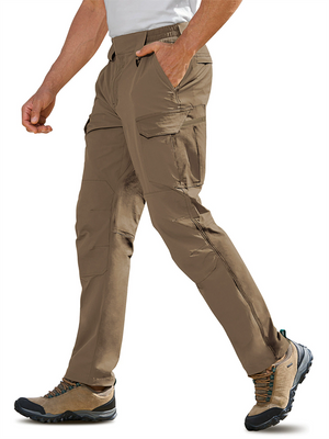 Men's Autumn Solid Color Quick-dry Pockets Outdoor Cargo Trousers