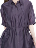 Women's Trendy Purple Single Breasted Lapel Blouses