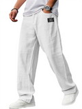 Male's Summer Simple Style Solid Color Casual Straight Trousers