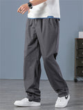 Simple Loose Men's Large Size Elastic Waist Cargo Pants