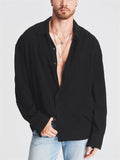Simple Fashionable Plus Size Black Shirt for Male