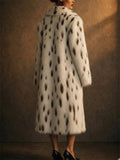 Women's Dalmatian Print Faux Fur Warm Coats for Winter