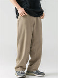 Men's Retro Casual Solid Color Cotton Straight Trousers