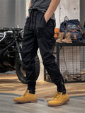 Retro Leisure Wear-resistant Male Ankle-tied Cargo Trousers