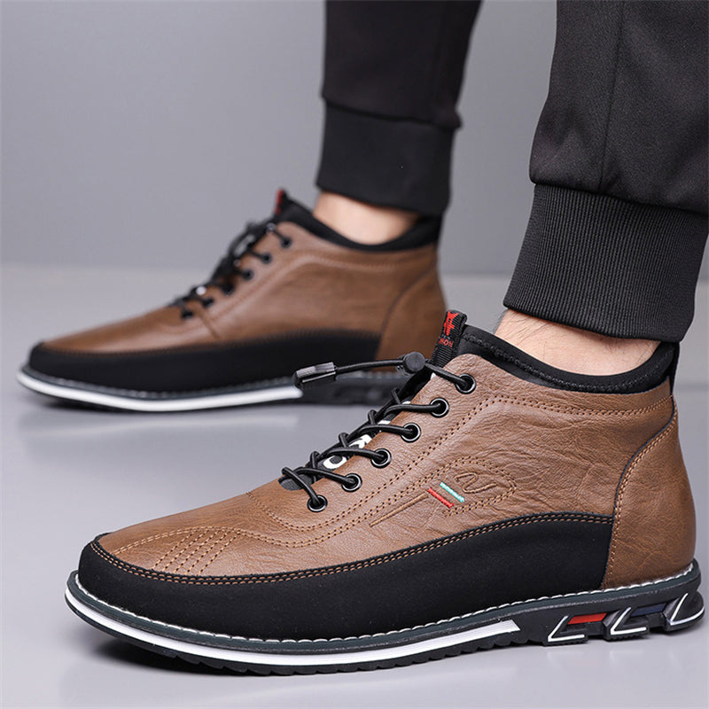 Men's Casual Faux Leather High-tops Flats Shoes