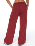 ‌Autumn Drawstring Cotton Loose Fit Sporty Straight Pants for Women