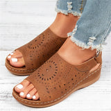 Retro Hollow Out Buckle Backless Sandals for Women