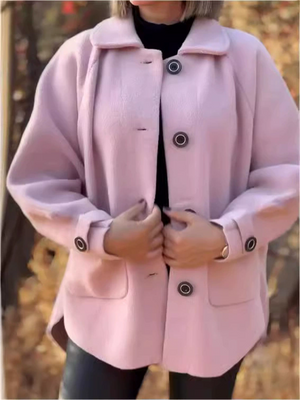 Women's Autumn Casual Solid Color Buttons Lapel Cardigan Coats