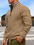 Men's Half-Zip Stand Collar Sweatshirts Warm Casual Outdoor Sports Top