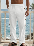 Men's Comfy Linen Casual Loose Fit Drawstring Beach Trousers