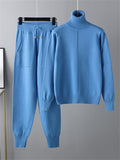 Winter Home Turtleneck Knit Sweater + Sweatpants