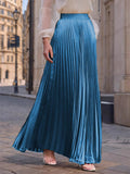 Women's Solid Color High Waist Big Hem Pleated A-Line Skirts