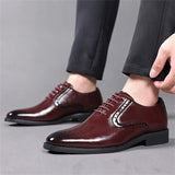 Men's Office Wear British Lace Up Glossy Dress Shoes