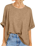Summer Candy Color Women's Round Neck Short Sleeve T-shirt