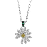 G-Dragon Daisy Necklace – Silver Plated Flower Pendant with Crystals
