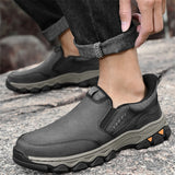 Men's Faux Leather Casual Slip-On Cozy Loafers Anti-Slip Flat Shoes