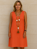 Vintage V-neck Sleeveless Summer Dresses for Women