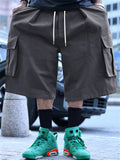 Retro Plus Size Cargo Drawstring Shorts for Male