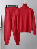 Winter Home Turtleneck Knit Sweater + Sweatpants
