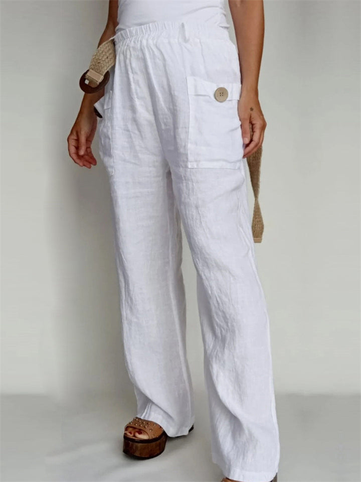 Ladies Summer Pure Color Daily Wear Comfy Trousers