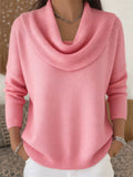 ‌Women's Soft Cowl Neck Warm Casual Knit Sweaters