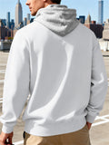 Men's Autumn Casual Half-Zip Drawstring Contrast Color Fleece Hoodies