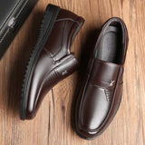 Men's Middle-Aged Casual Cozy Patent Leather Dress Shoes