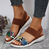 Snake Print Open Toe Non-Slip Sandals for Ladies