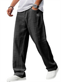 Male's Summer Simple Style Solid Color Casual Straight Trousers
