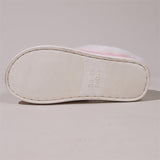 Snowy White Plush Liner Round Toe Home Slippers
