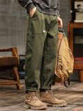 Super Cool Amekaji Style Utility Straight Cargo Pants for Men