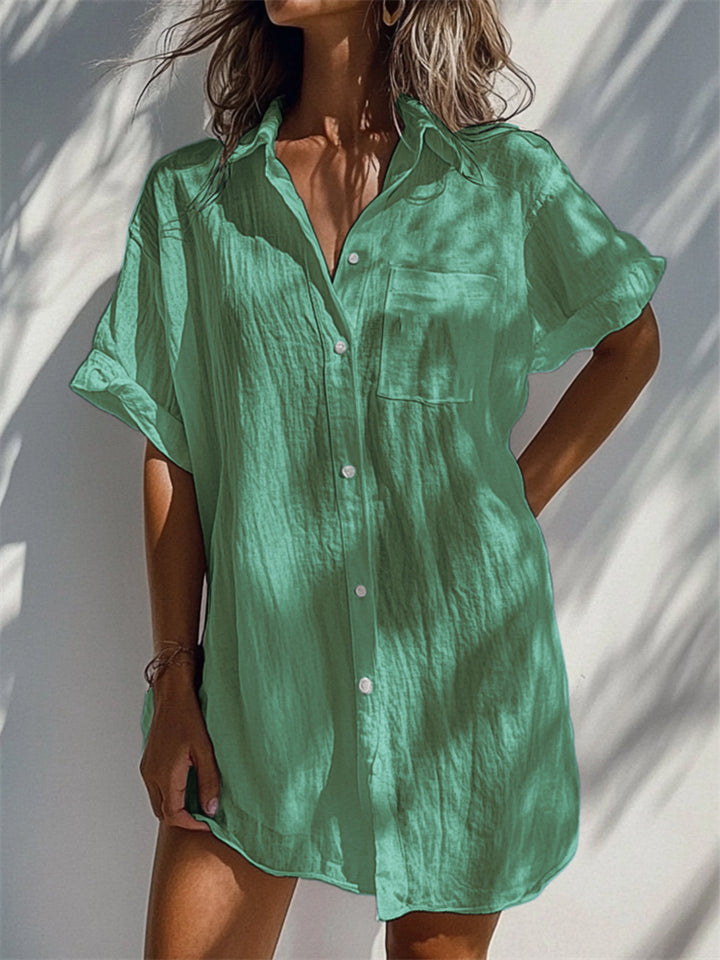 Summer Modern Trendy Women's Short Sleeve V Neck Blouses