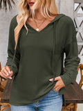 Women's Solid Color Stripe Casual Knitted Hoodie