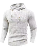 Knitted Men's Warm Jacquard Casual Drawstring Pullover Hoodie