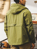 Men's Retro Long Sleeve Loose Hooded Outdoor Jacket