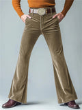 Men's Solid Color Casual Slim Flared Trousers