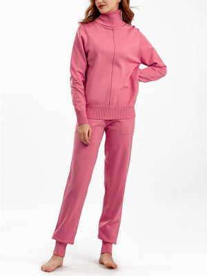 Winter Home Turtleneck Knit Sweater + Sweatpants