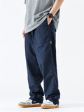 Japanese Style Trendy Ankle Drawstring Thin Pants for Male