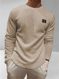 Men's Autumn Cable-Knit Slim Fit Long Sleeve Pullover Sweatshirts