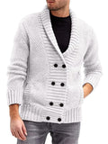 ‌Men's Casual Simple Double Breasted Knit Cardigan Sweaters