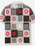 Men's Summer Holiday Style Jacquard Hollow Short Sleeve Shirts