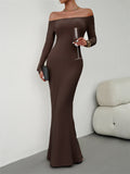 Ladies Elegant Slim Fit Sexy Off-shoulder Dresses