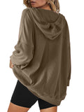 Fashionable Long Sleeve V-neck Hoodies for Ladies