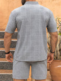 Men's Summer Jacquard Short Sleeved Set for Men