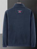 Men's Retro Fleeced Thicken Solid Color Zip Up Casual Stand Collar Coat